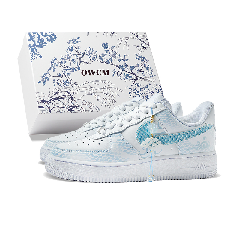 

Nike Кроссовки Air Force 1 для скейтбординга с низким верхом, износостойкие, мужские, сине-белые