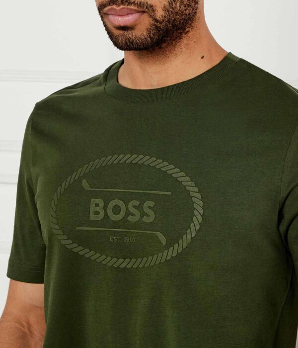 Логотип футболки наследие Regular fit Boss Green, серый — фото 4