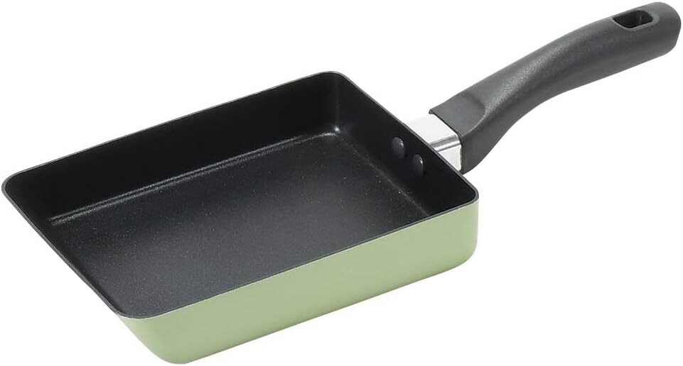 

Сковорода для яиц Pearl Metal Wacoat Trading HB-8785, 5,1 x 7,1 дюйма (13 x 18 см), обработка фтором, для газовых плит, Green Delish, Green