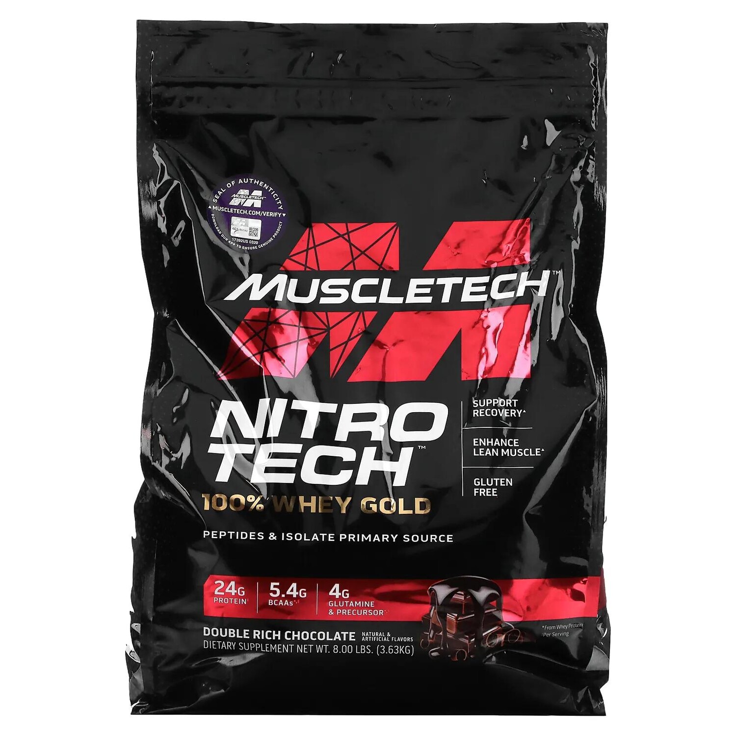 

Muscletech Nitro Tech 100% Whey Gold сывороточный белок в порошке двойной шоколад 3,63 кг (8 фунтов)