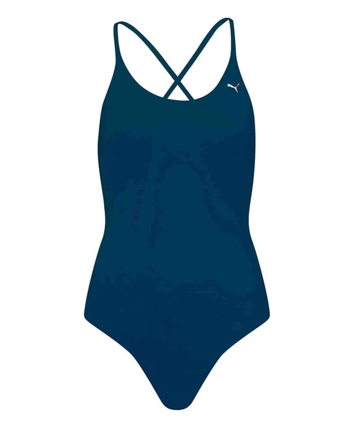 

Купальник с V-образным вырезом и перекрестной спинкой Puma, синий