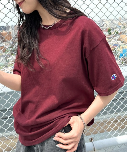 

Футболка Champion, хлопковая, с коротким рукавом, однотонная, бордовый