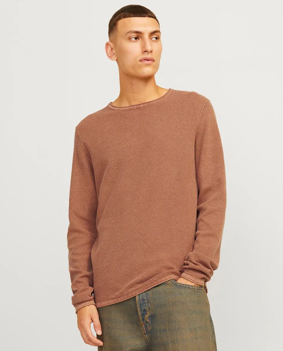 

Мужской вязаный свитер с длинным рукавом и круглым вырезом Jack & Jones, оранжевый