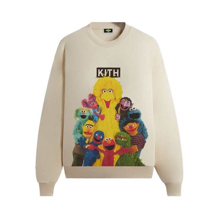 

Толстовка Kith x Sesame Street Group Hug Nelson Crewneck Waffle, кремовый