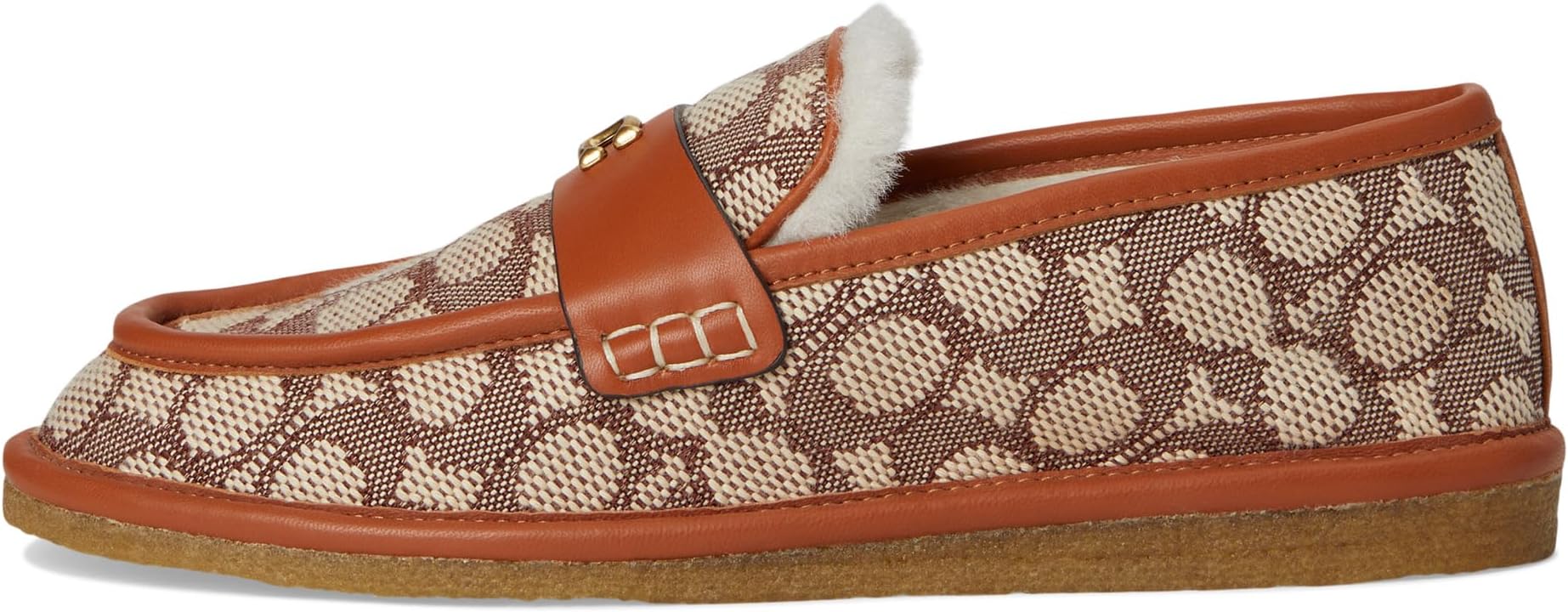Балетки COACH Forest Signature Textile Jacquard Slipper, цвет Cocoa/Burnished Amber — фото 4