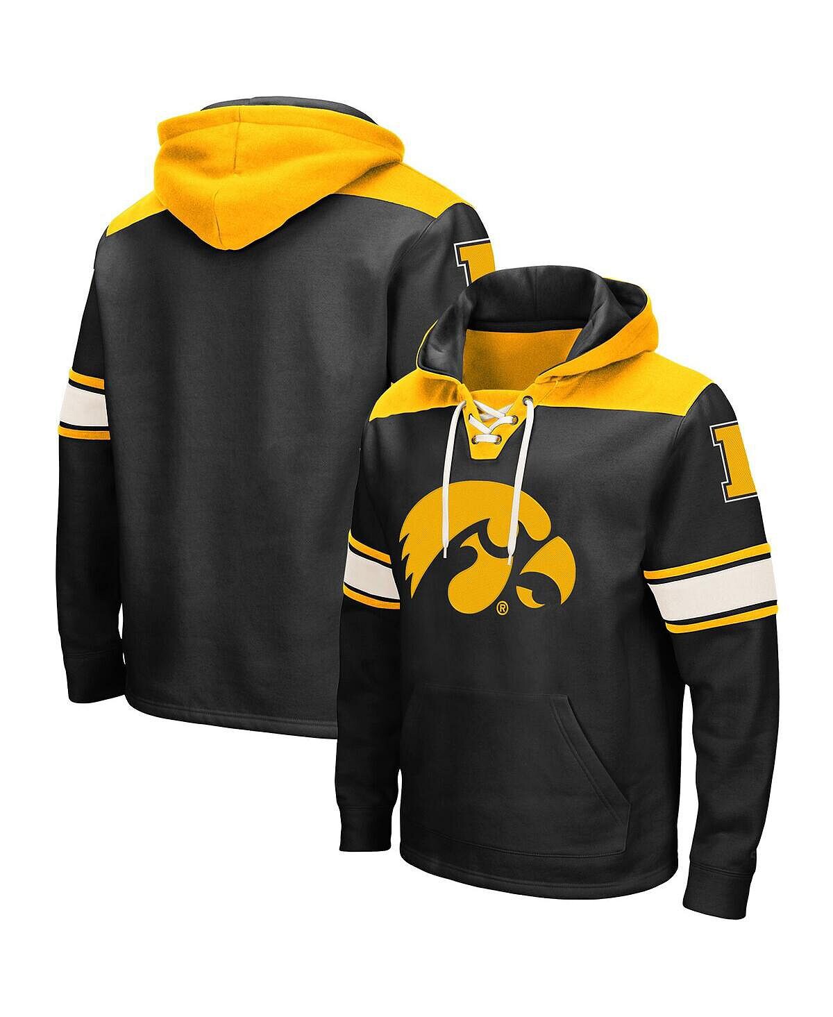 

Мужской черный пуловер с капюшоном Iowa Hawkeyes 2.0 на шнуровке Colosseum