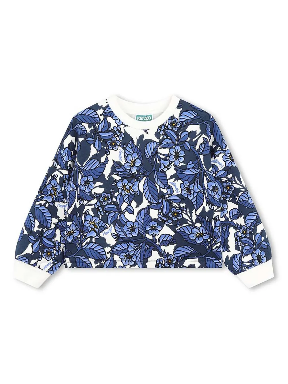 

Толстовка с цветочным принтом Kenzo Kids, синий