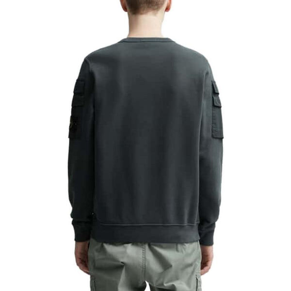 Толстовка sleeve pockets crewneck 'lead grey' Stone Island, серый — фото 4