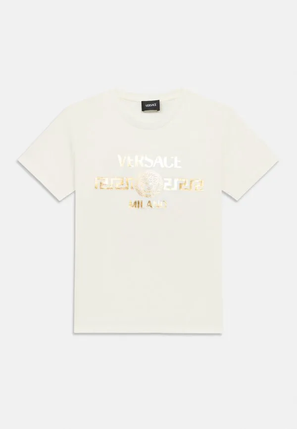 Футболка унисекс с принтом логотипа fade Versace, Bianco/Gold-Coloured