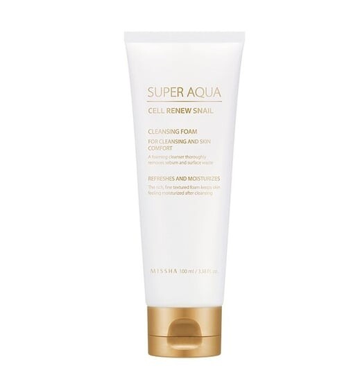 

Пенка для умывания с экстрактом слизи улитки, 100 мл Missha, Super Aqua
