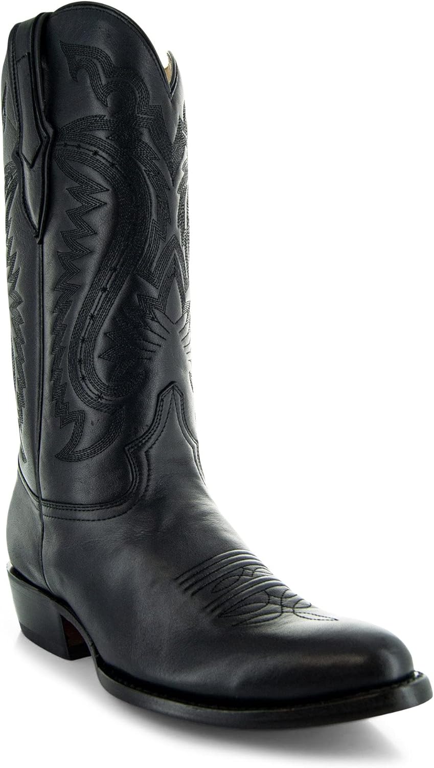 Мужские классические ковбойские сапоги Soto Boots с круглым носком H7001, черный — фото 2