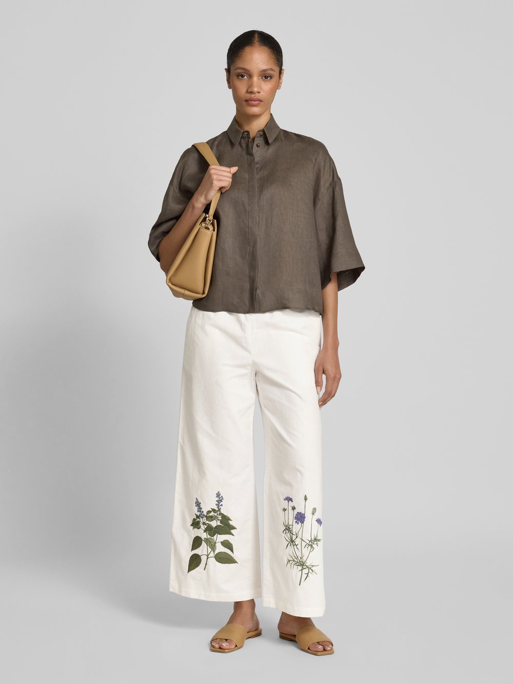 

Брюки широкие с эластичным поясом, модель 'VOLANTE' Weekend Max Mara, белый