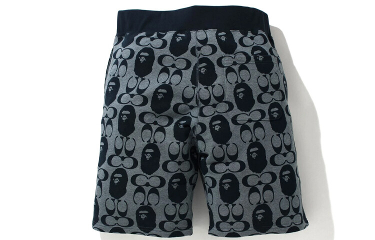 Coach X Bape X Coach Collaboration Повседневные шорты для мужчин A Bathing Ape, черный/белый — фото 3