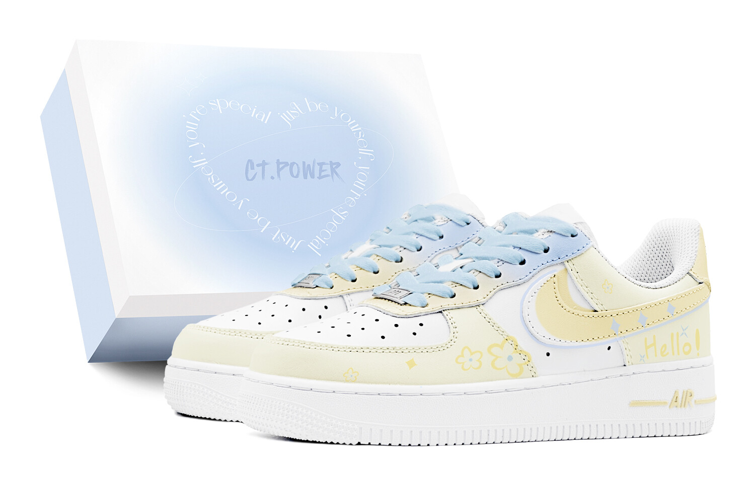 

Кроссовки для скейтбординга Air Force 1 женские, низкие, желтый Nike