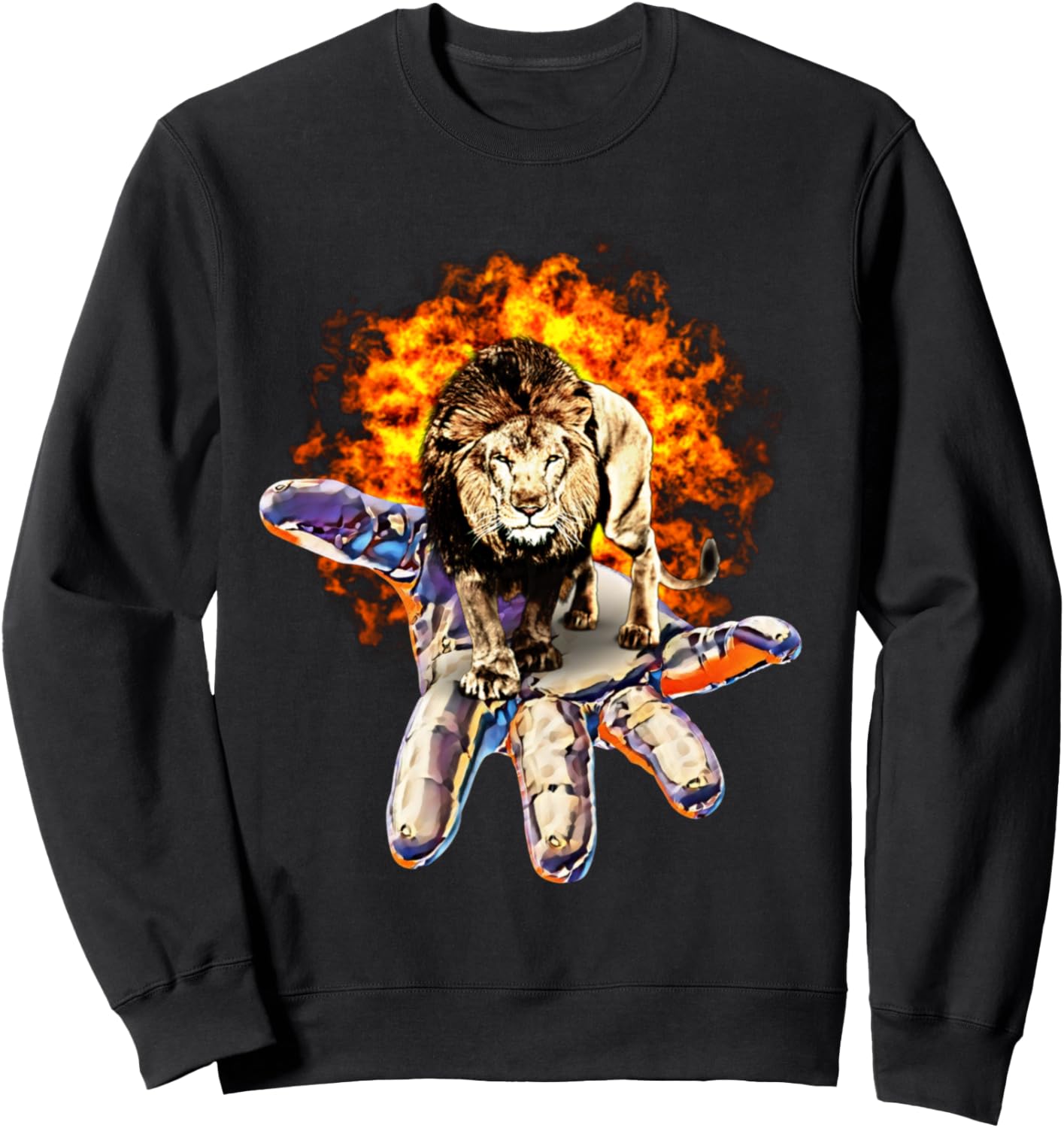 

Львы, мотив больших кошек, лев, Африка, хищники, толстовка Lion Big Cat - Predator Gift Christmas Birthday, черный