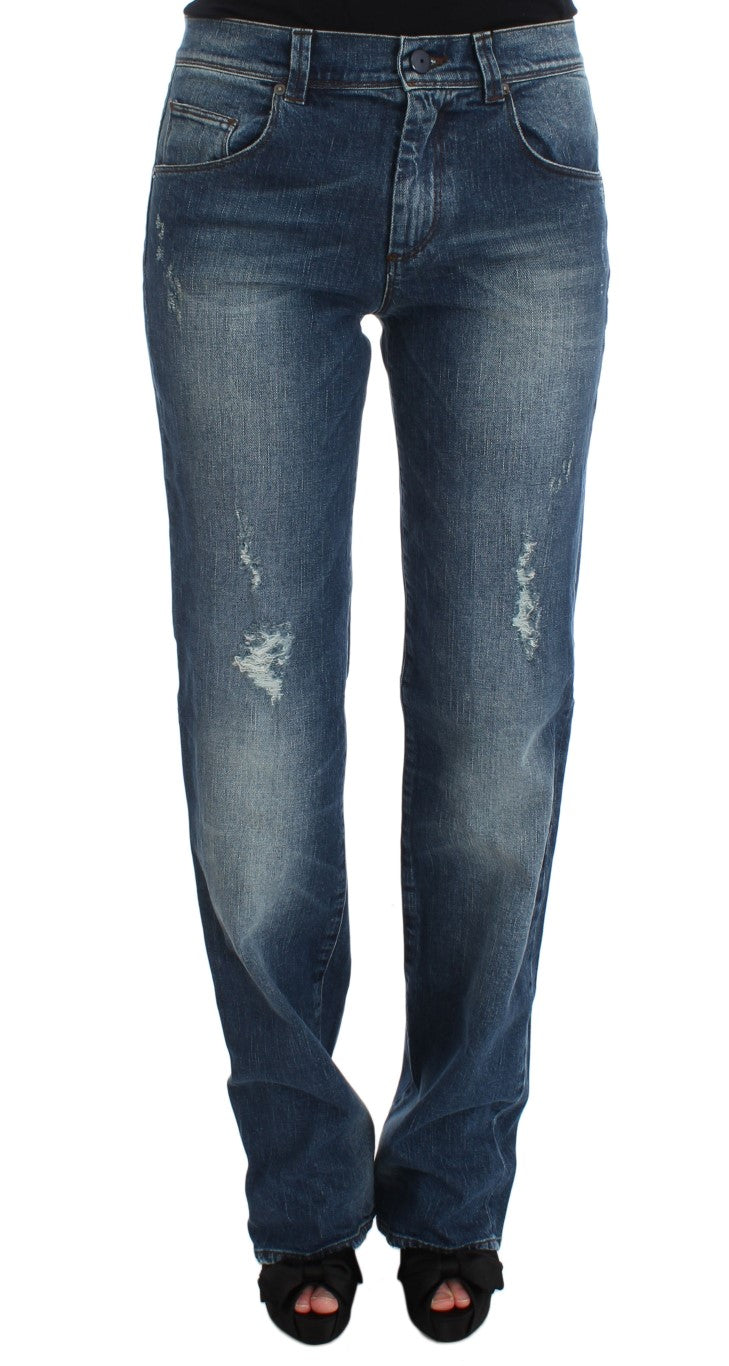 

Женские джинсы Ermanno Scervino Wash Cotton Blend Slim Fit, синий