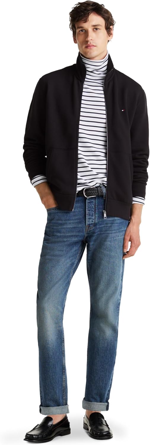 Мужская флисовая толстовка Tommy Hilfiger средней плотности на молнии, Black — фото 3