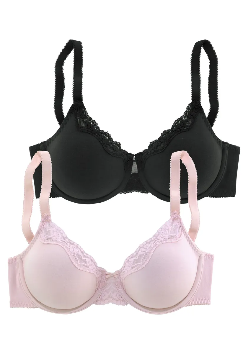 

Бюстгальтер на косточках Petite Fleur с нежным жаккардовым кружевом, черный
