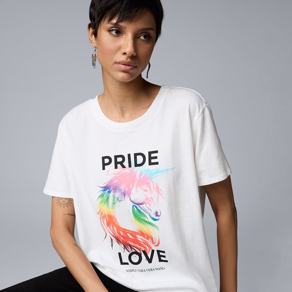 

Женская футболка Simply Vera Vera Wang Pride с рисунком, цвет Pride Rainbow Unicorn