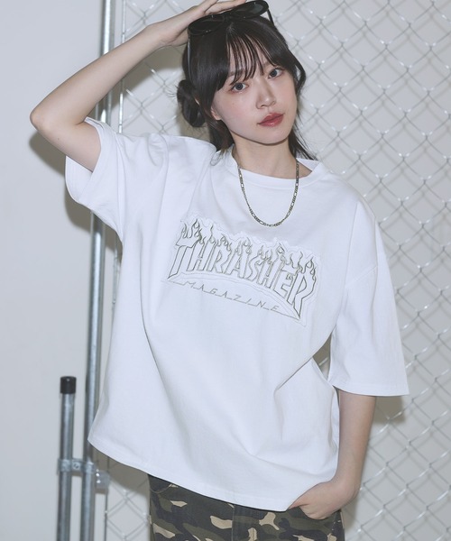 

Футболка с коротким рукавом, унисекс, бренд THRASHER x MSG, коллекция Special Edition Box Silhouette, цвет белый