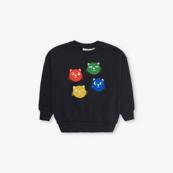 

Толстовка из органического хлопка с графической аппликацией Cool cats, возраст 9 месяцев - 11 лет Mini Rodini, черный