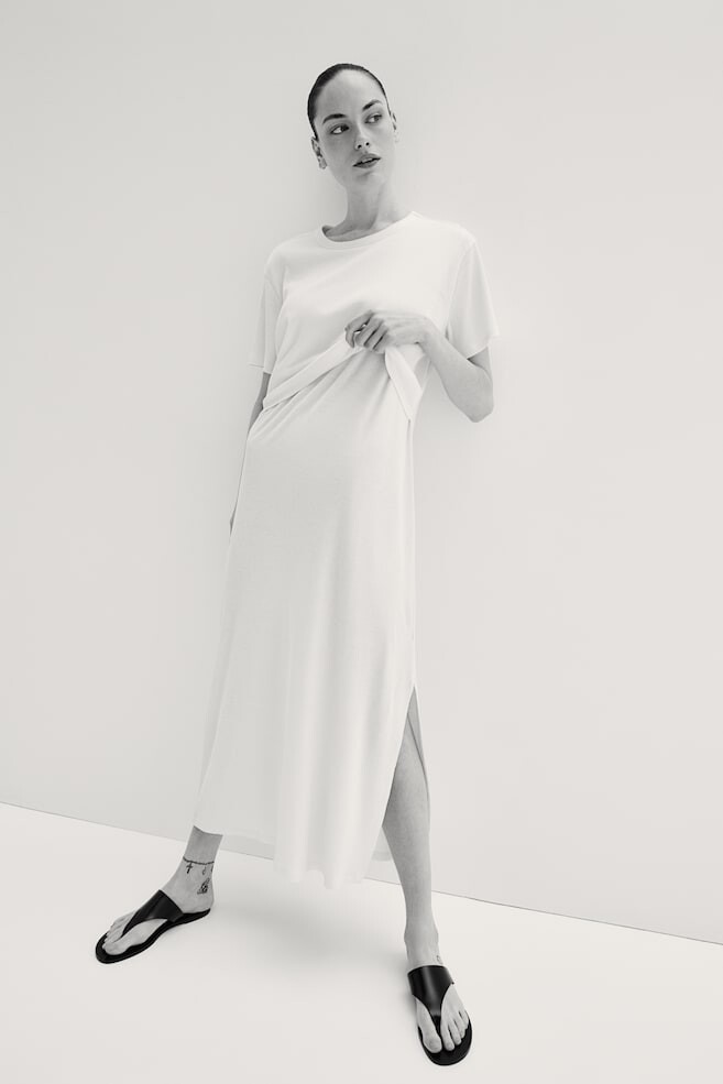 

Платье для кормящих мам в рубчик H&M, белый