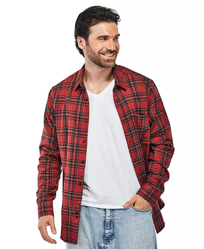 

Мужская классическая фланелевая рубашка на пуговицах Braveman, зеленый