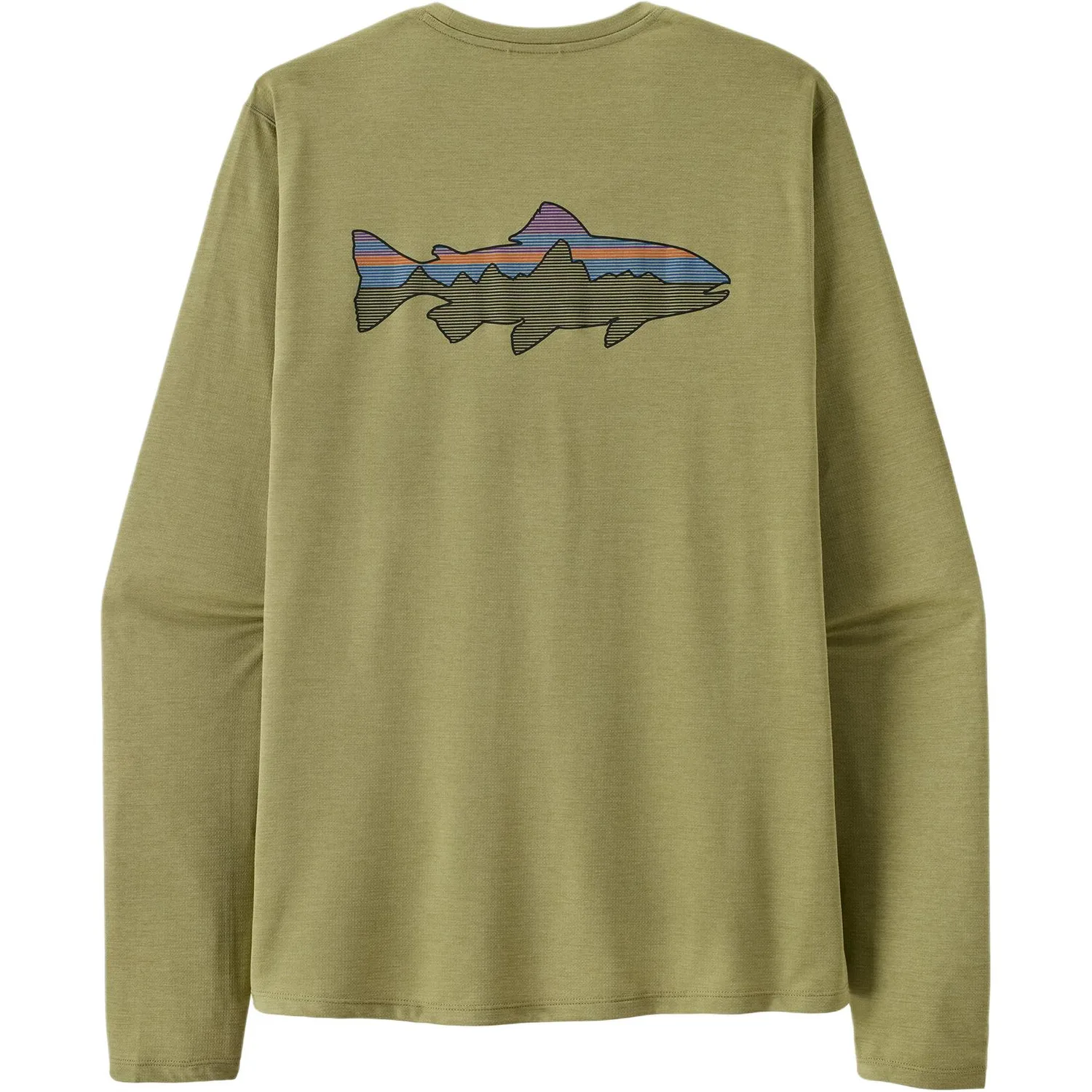 Футболка мужская Capilene Cool Fitz Roy Trout Quick Dry Patagonia, светло-eucalyptus зеленый/ggnx