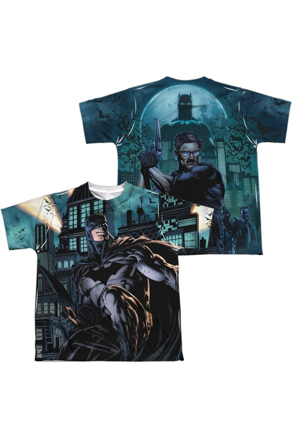 

Футболка с коротким рукавом для детей "Batman Coming For You" (принт спереди и сзадь) Gildan, белый