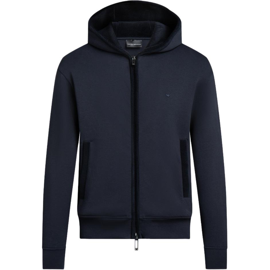 

Толстовка на молнии с вышитым логотипом Emporio Armani, темно-синий