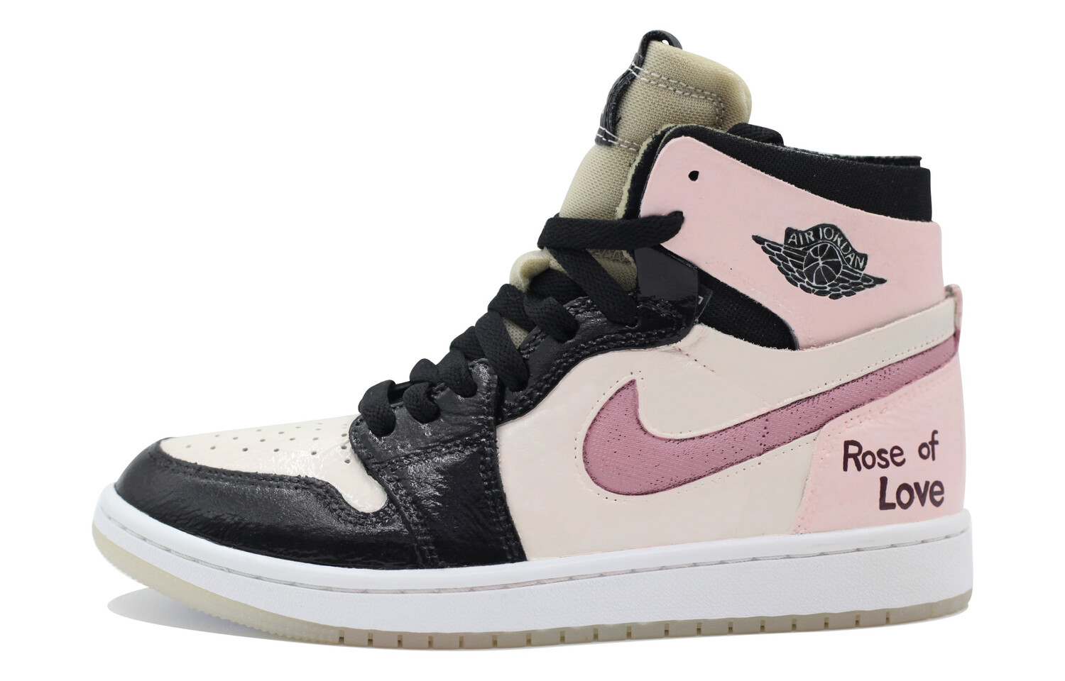 

Кроссовки Air Jordan 1 Vintage Basketball Shoes Women's High-top Black/Pink, черный