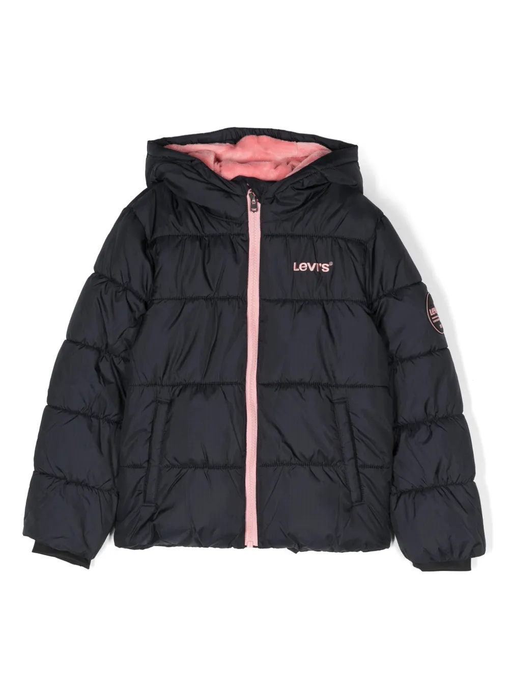 

Пуховик с вышитым логотипом Levi's Kids, черный