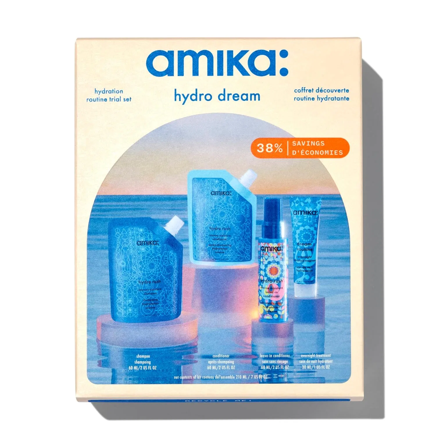 Набор для интенсивного увлажнения волос «Hydro Dream Hydration Routine Trial Set» от Amika Amika