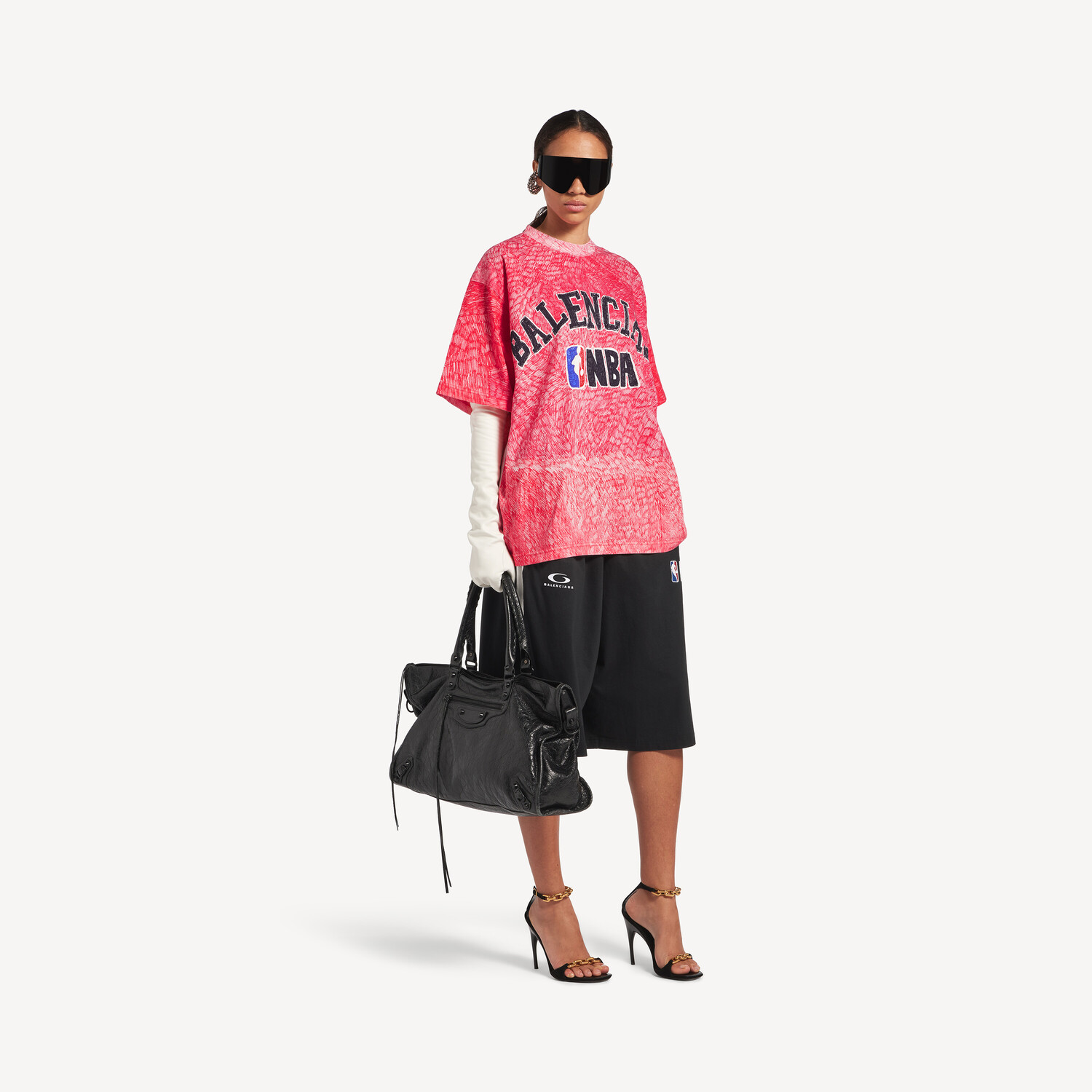 Футболка Balenciaga NBA Collaboration Oversized, красный — фото 3