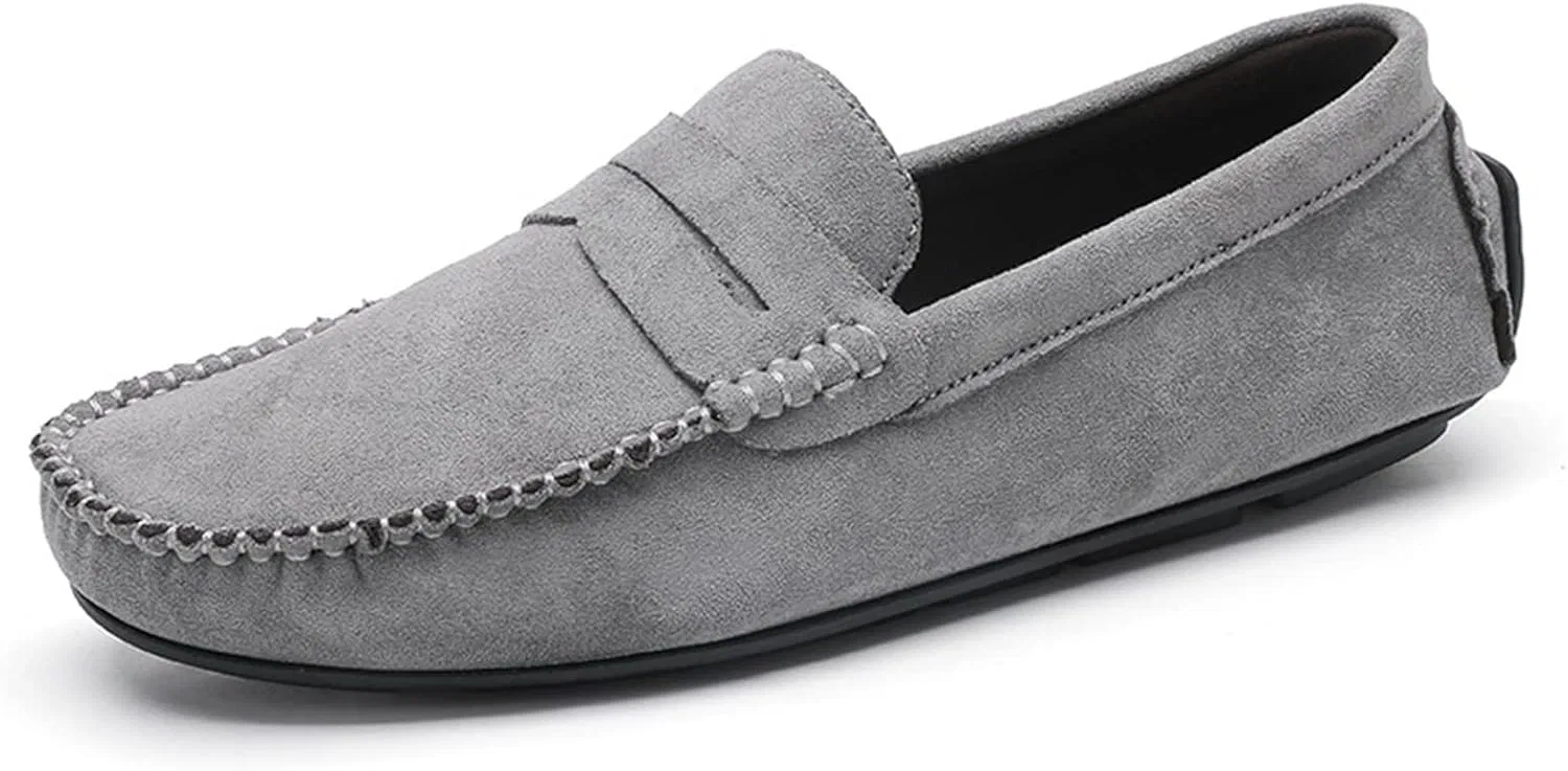 Лоферы мужские, замшевые, серые PLGMAUYT
