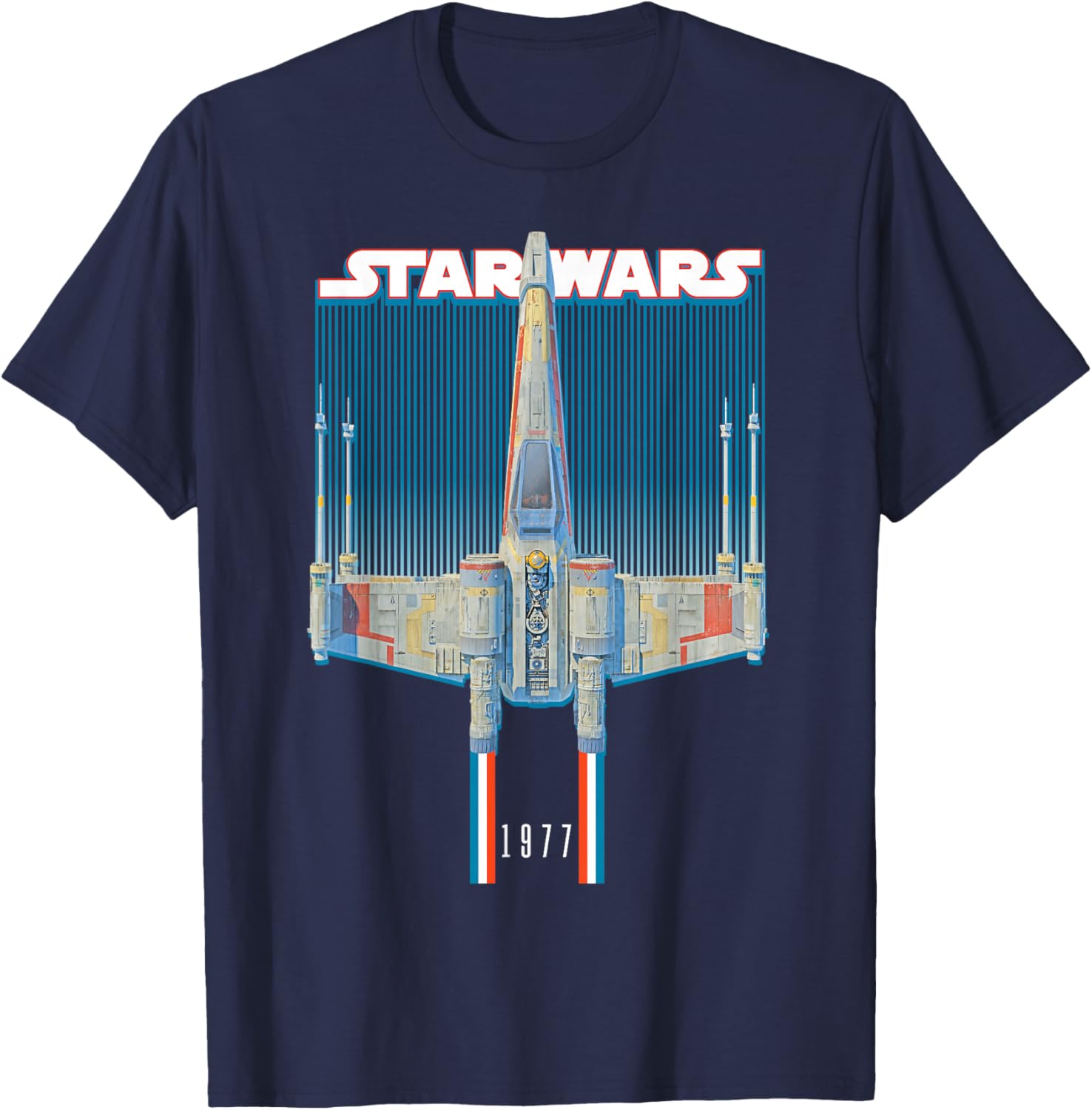 

Футболка Star Wars X Wing Starfighter Americana Stripe 1977, синяя