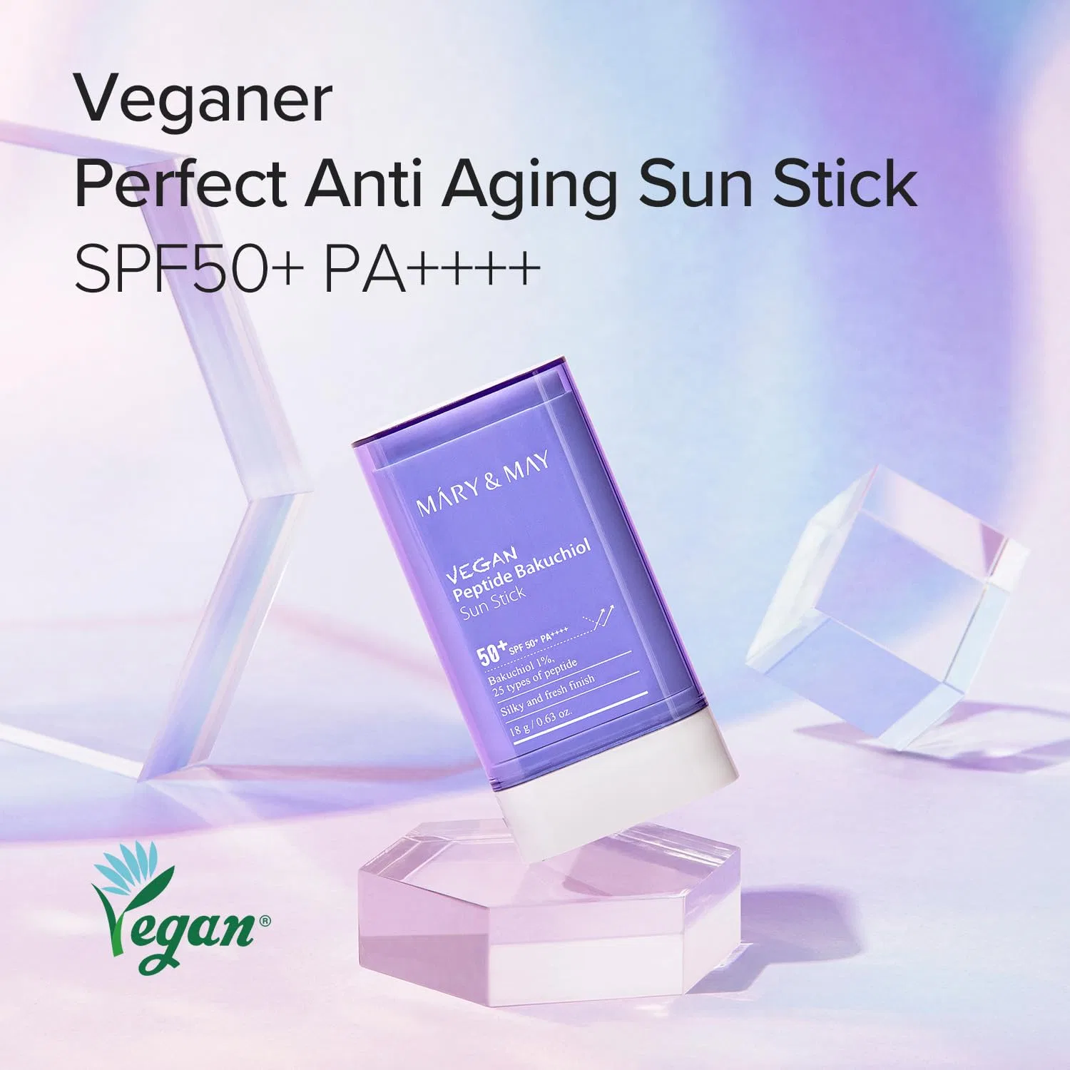 Веганский солнцезащитный стик «Vegan Peptide Bakuchiol Sun Stick» SPF50+ PA++++ от Mary&May 18 г Mary&May — фото 2