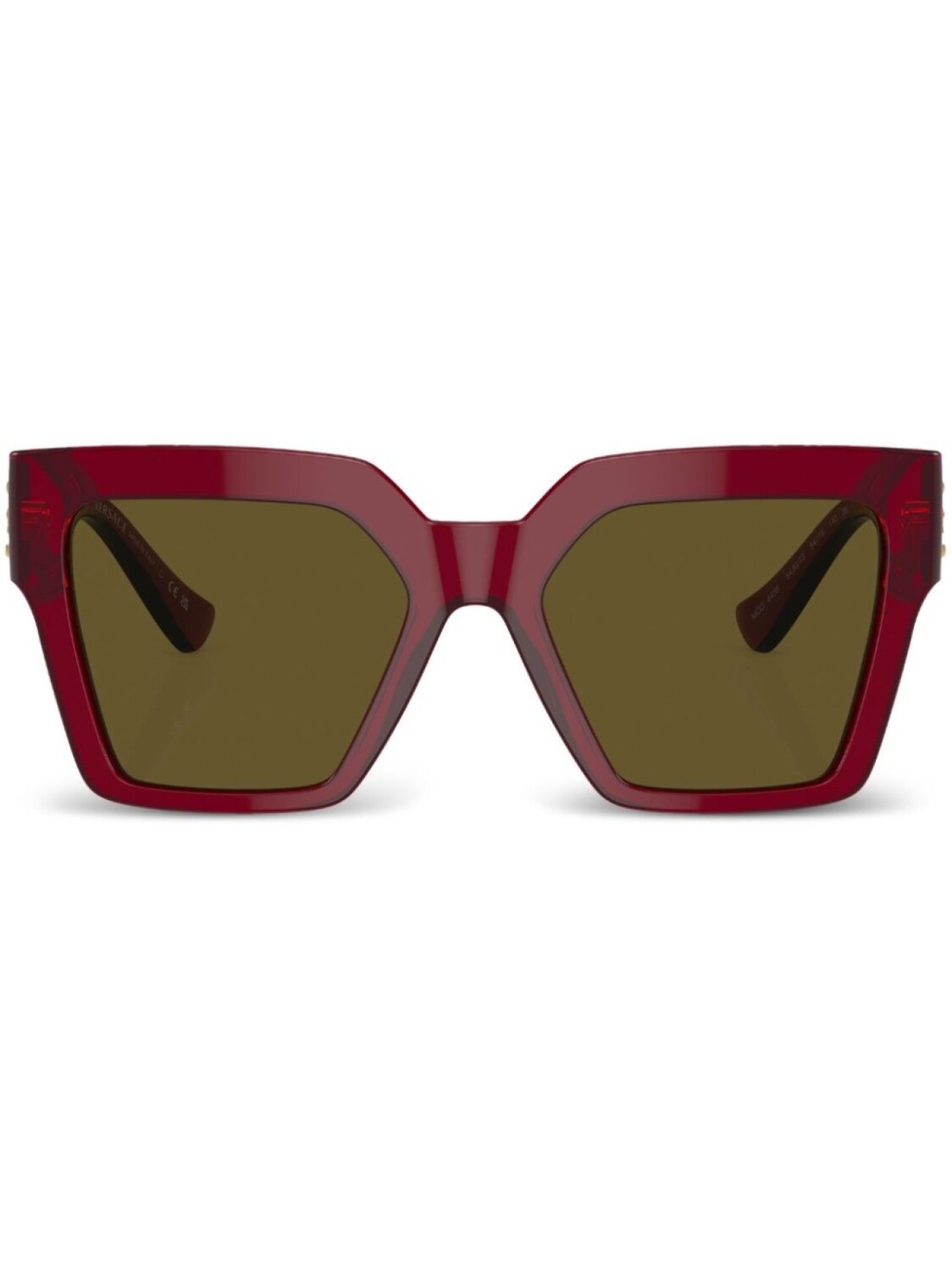 

Versace Eyewear массивные солнцезащитные очки с декором Medusa, красный