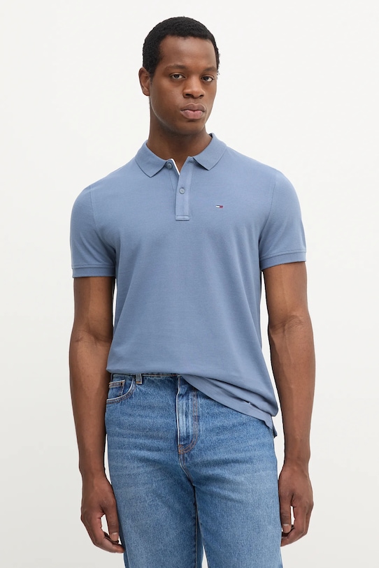

Хлопковая поло Tommy Jeans, синий