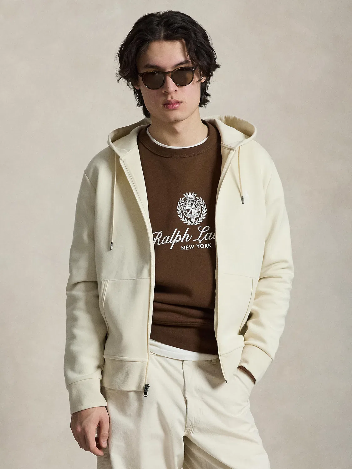 Толстовка на молнии Polo Ralph Lauren, Cream — фото 3