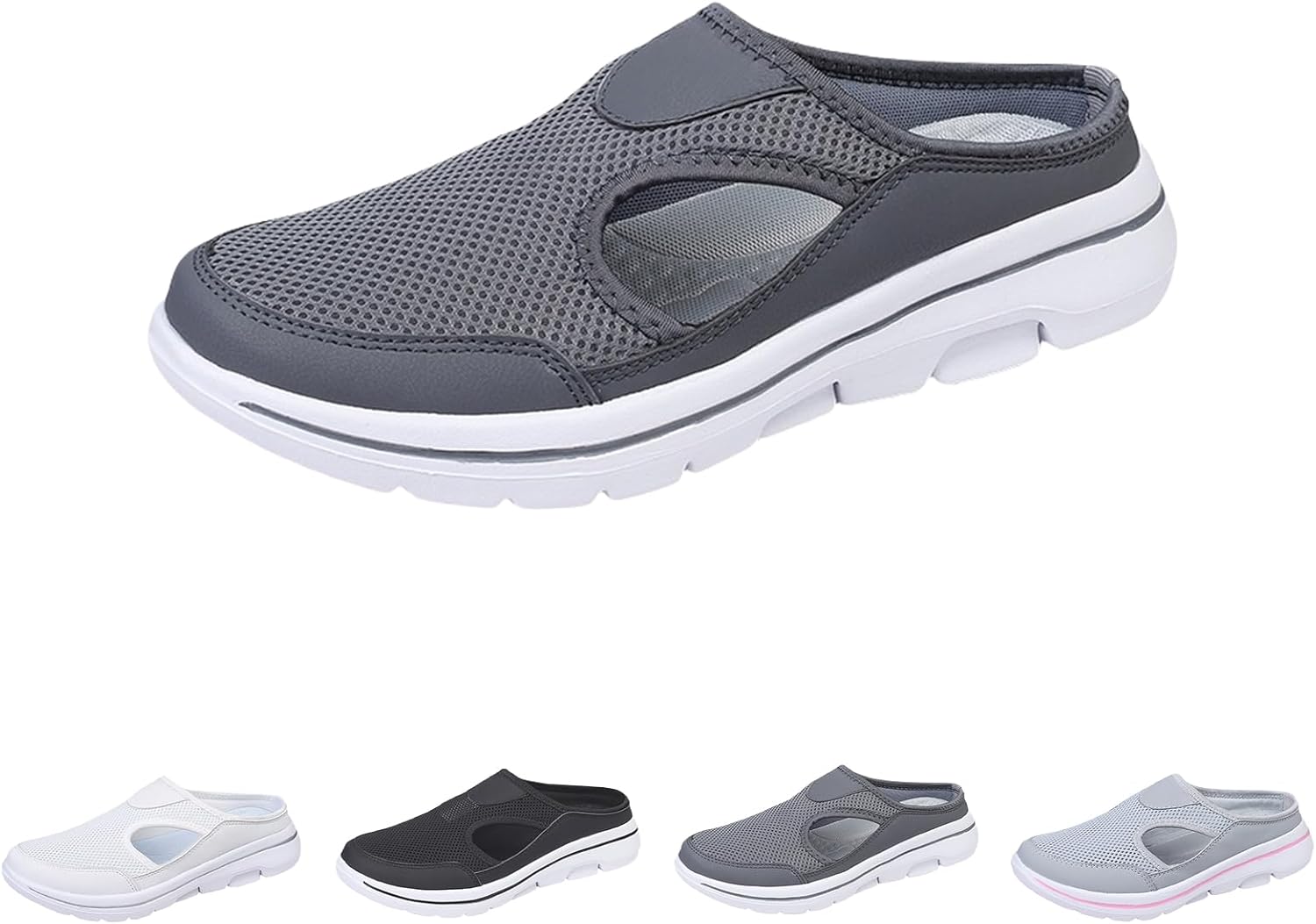 

Ортопедические мужские туфли Elsvia, комфортные дышащие спортивные сандалии с поддержкой, кроссовки на платформе из сетки для прогулок, унисекс Generic, темно-серый