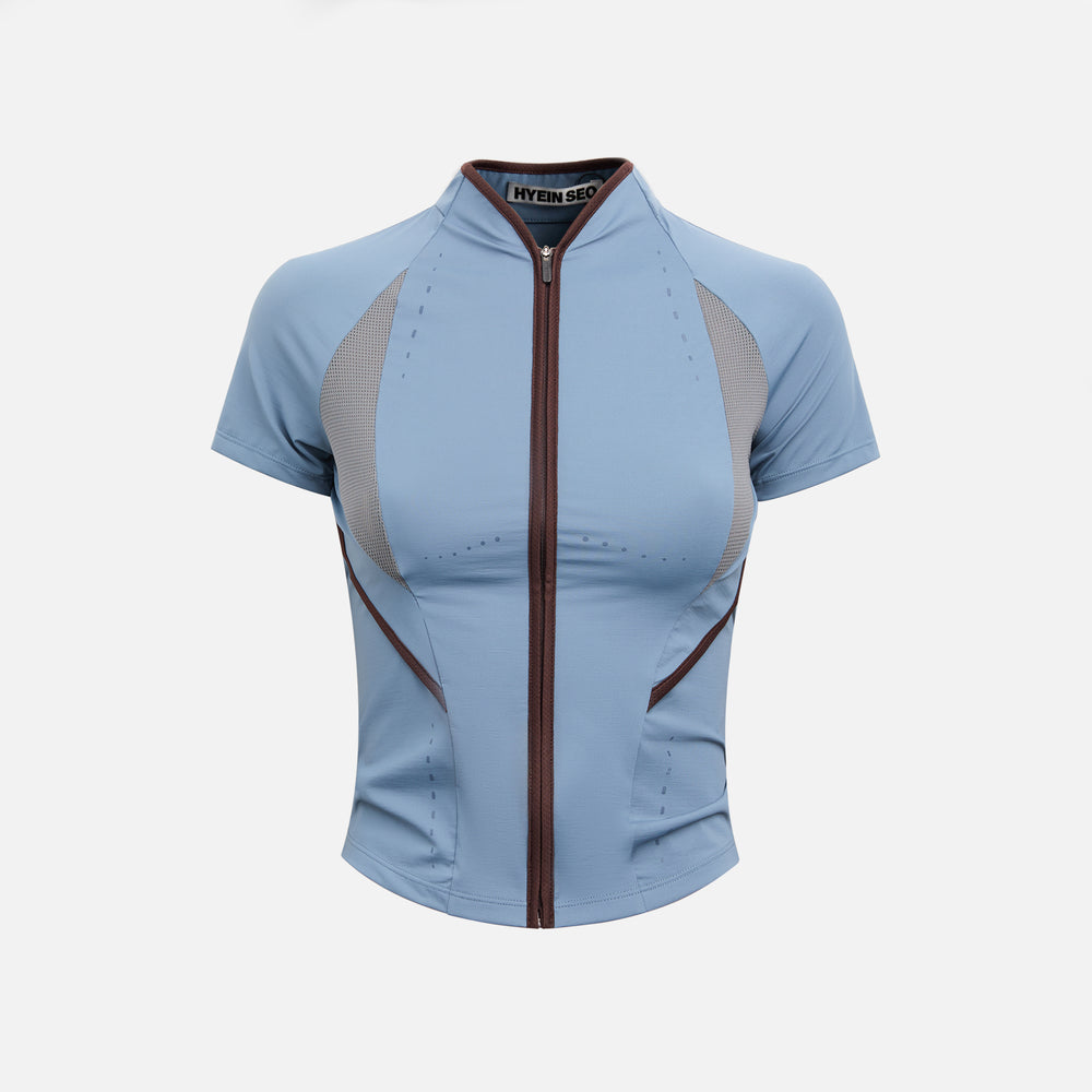 

Рубашка Hyein Seo Slashed Zip Top, цвет Fog Blue