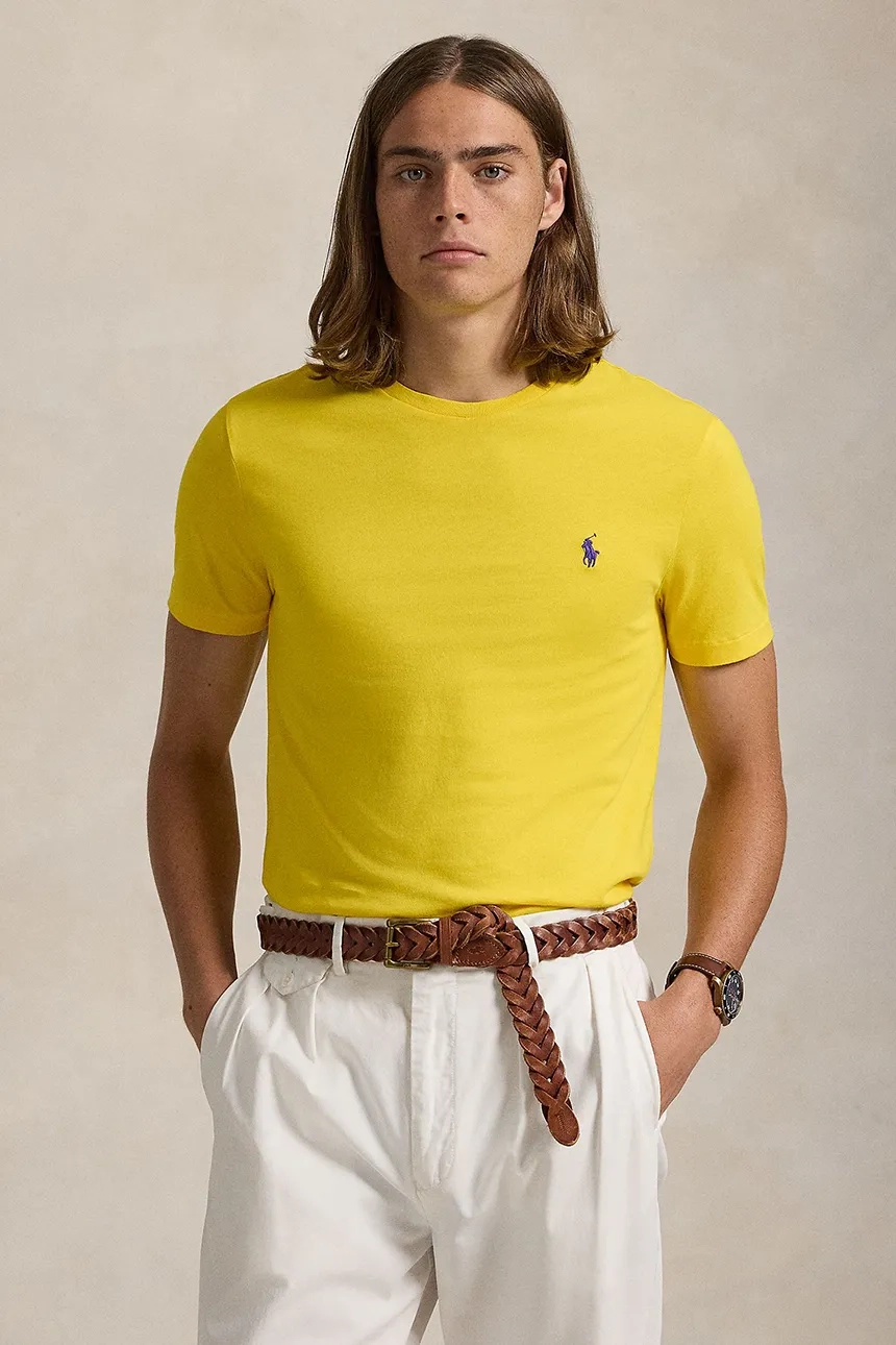 

Хлопковая футболка Polo Ralph Lauren, желтый