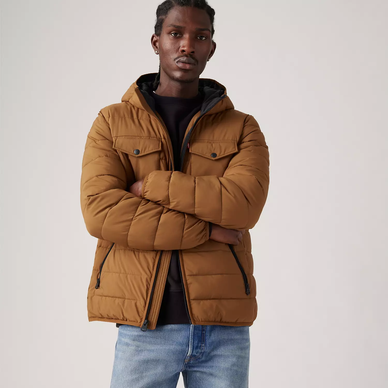 

Куртка-пуховик с капюшоном и 2 нагрудными карманами Levi's, цвет Worker Brown - Brown, Коричневый, Куртка-пуховик с капюшоном и 2 нагрудными карманами Levi's, цвет Worker Brown - Brown