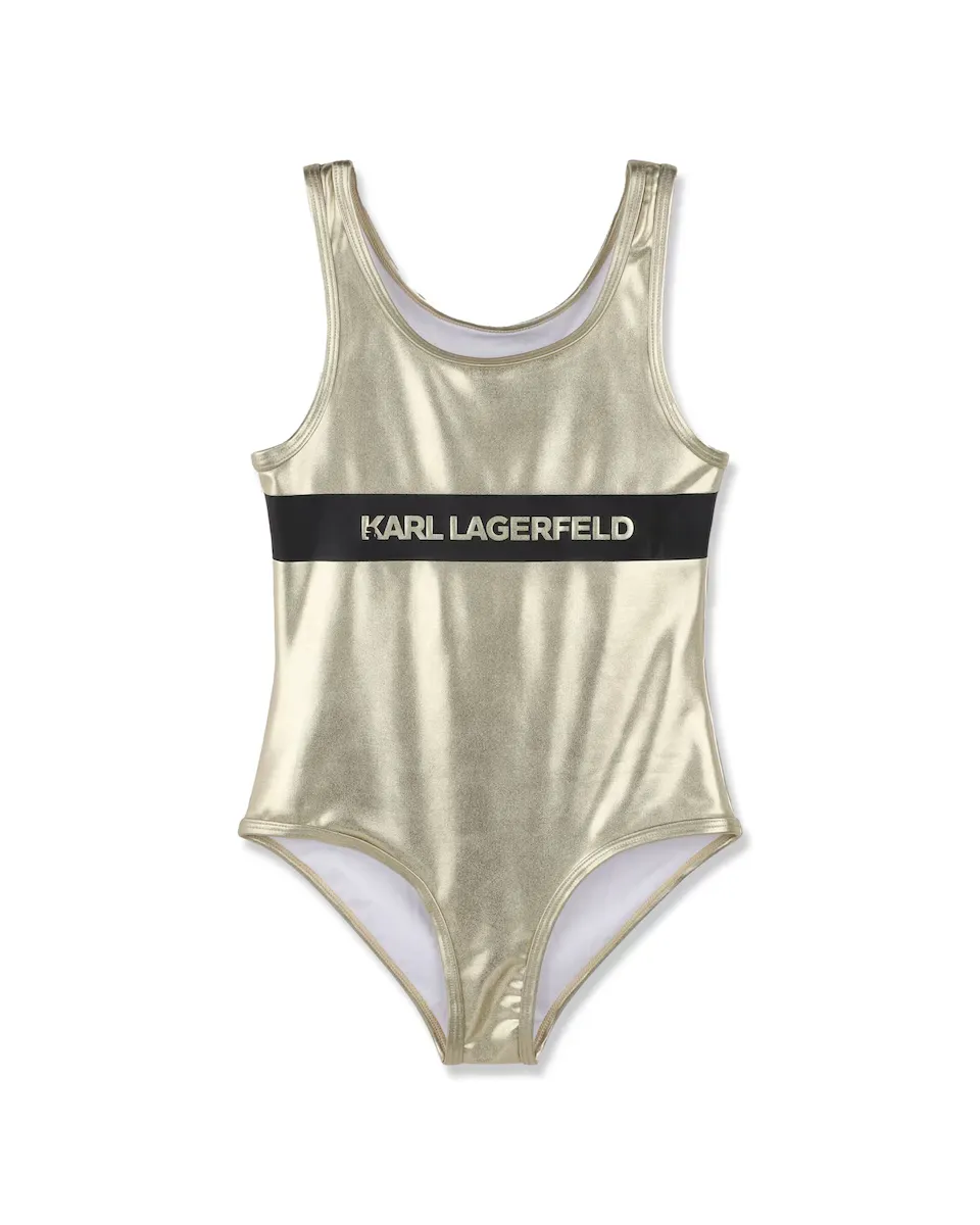 

Девичий купальник в простом золоте Karl Lagerfeld Kids, золотой