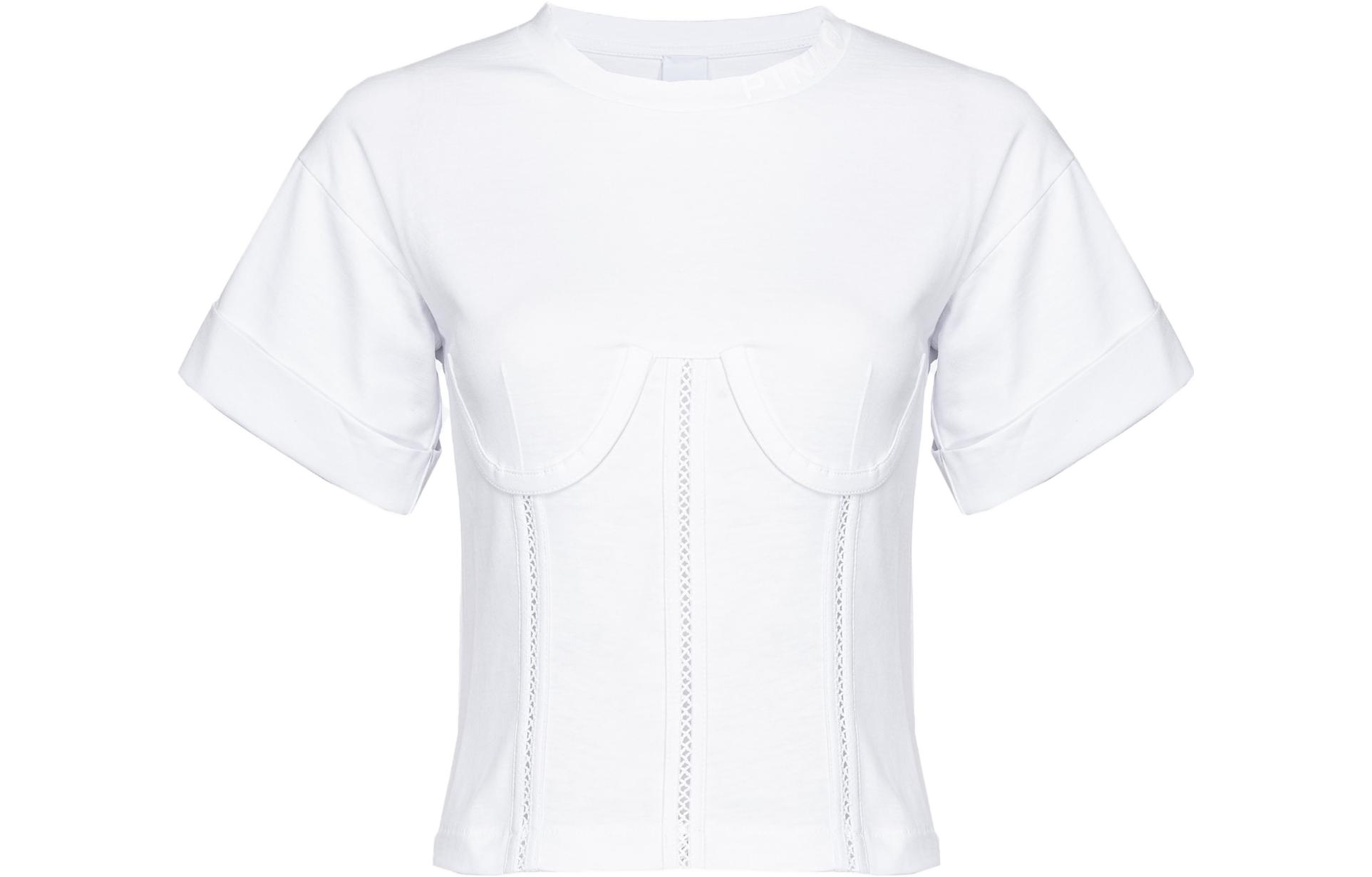 

PINKO Футболка эффект бюстье футболка женская white, Белый, PINKO Футболка эффект бюстье футболка женская white