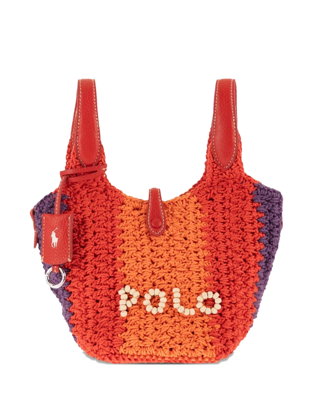 

Маленькая вязаная крючком бисерная сумка-тоут Play Polo Ralph Lauren, оранжевый
