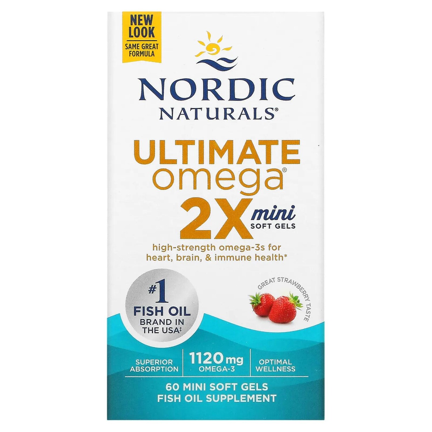 

Nordic Naturals Ultimate Omega 2X вкус клубники 1120 мг 60 мини-капсул