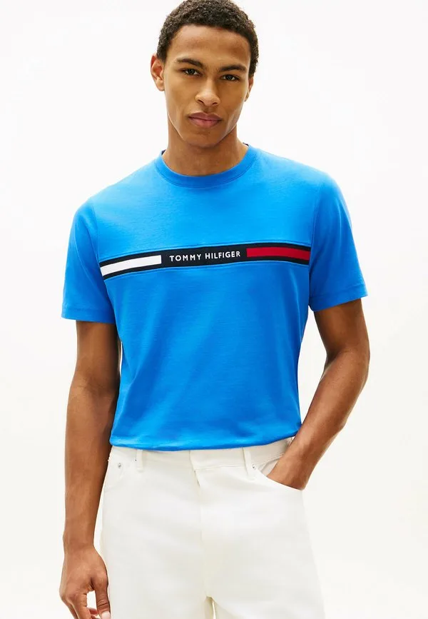 Футболка с принтом и вставкой на груди от hilfiger Tommy Hilfiger, Blue Orbit