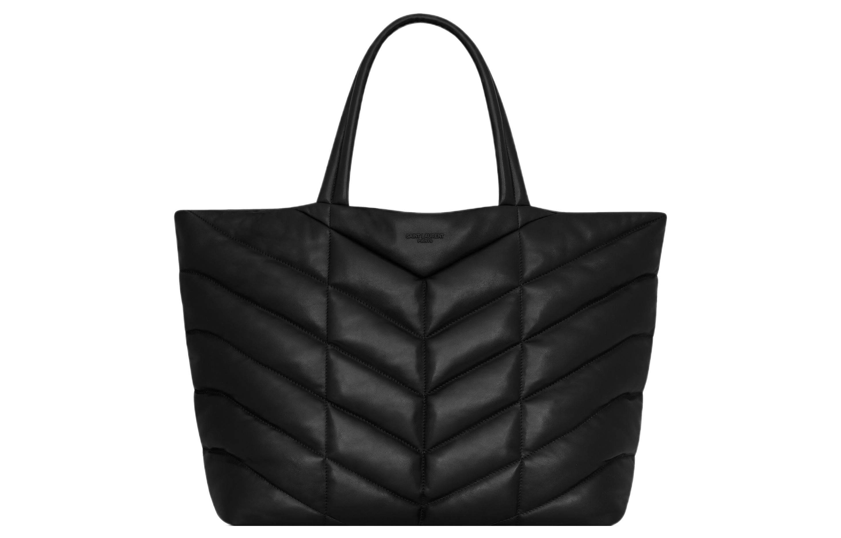 

SAINT LAURENT Сумка-пухляш из напы из ягненка мужская черная